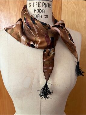 Handmade silk scarf with tassles